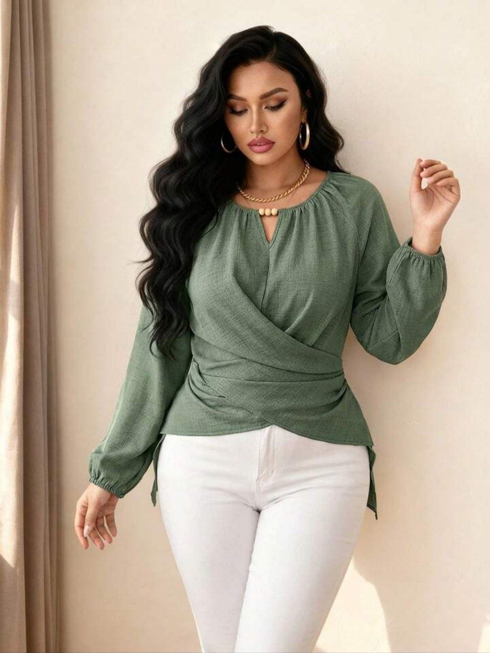 Cross Waist Wrap Top - haidy