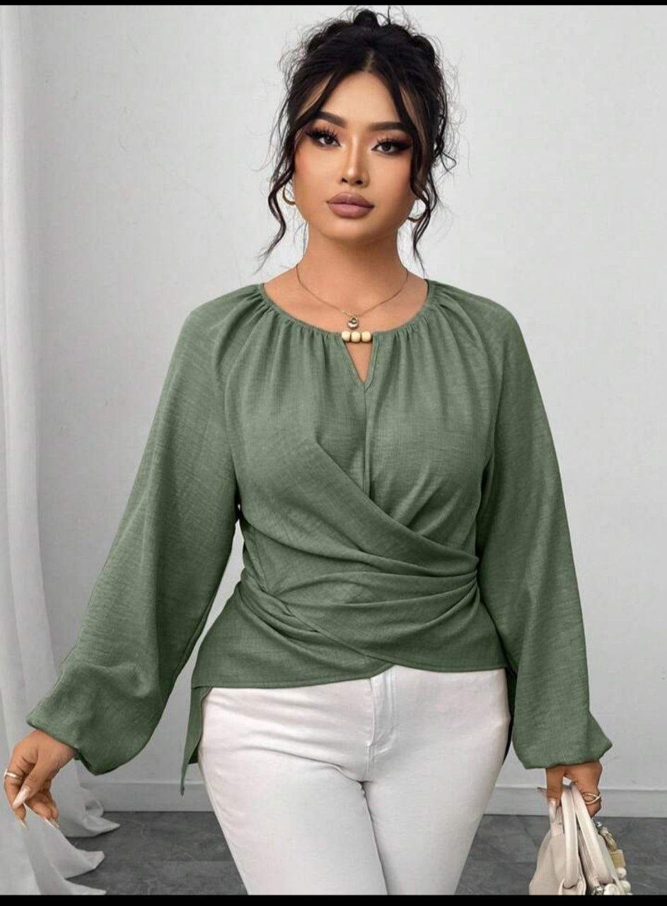Cross Waist Wrap Top - haidy