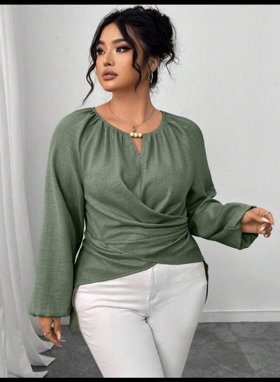 Cross Waist Wrap Top - haidy