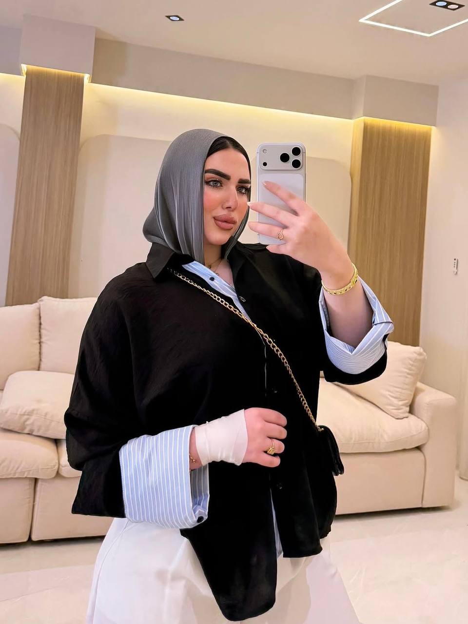Oversized Layered Two-Tone Shirt