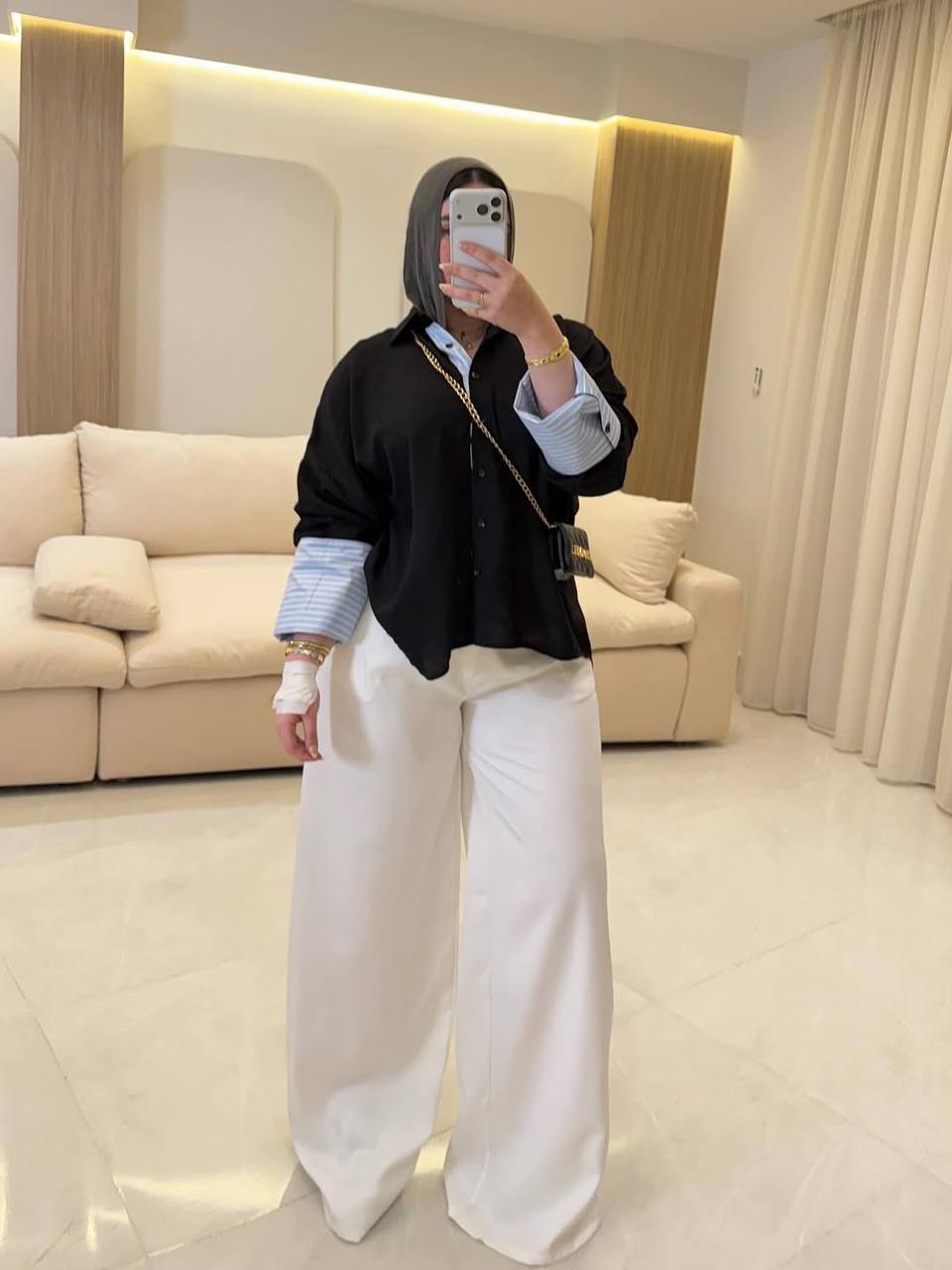 Oversized Layered Two-Tone Shirt