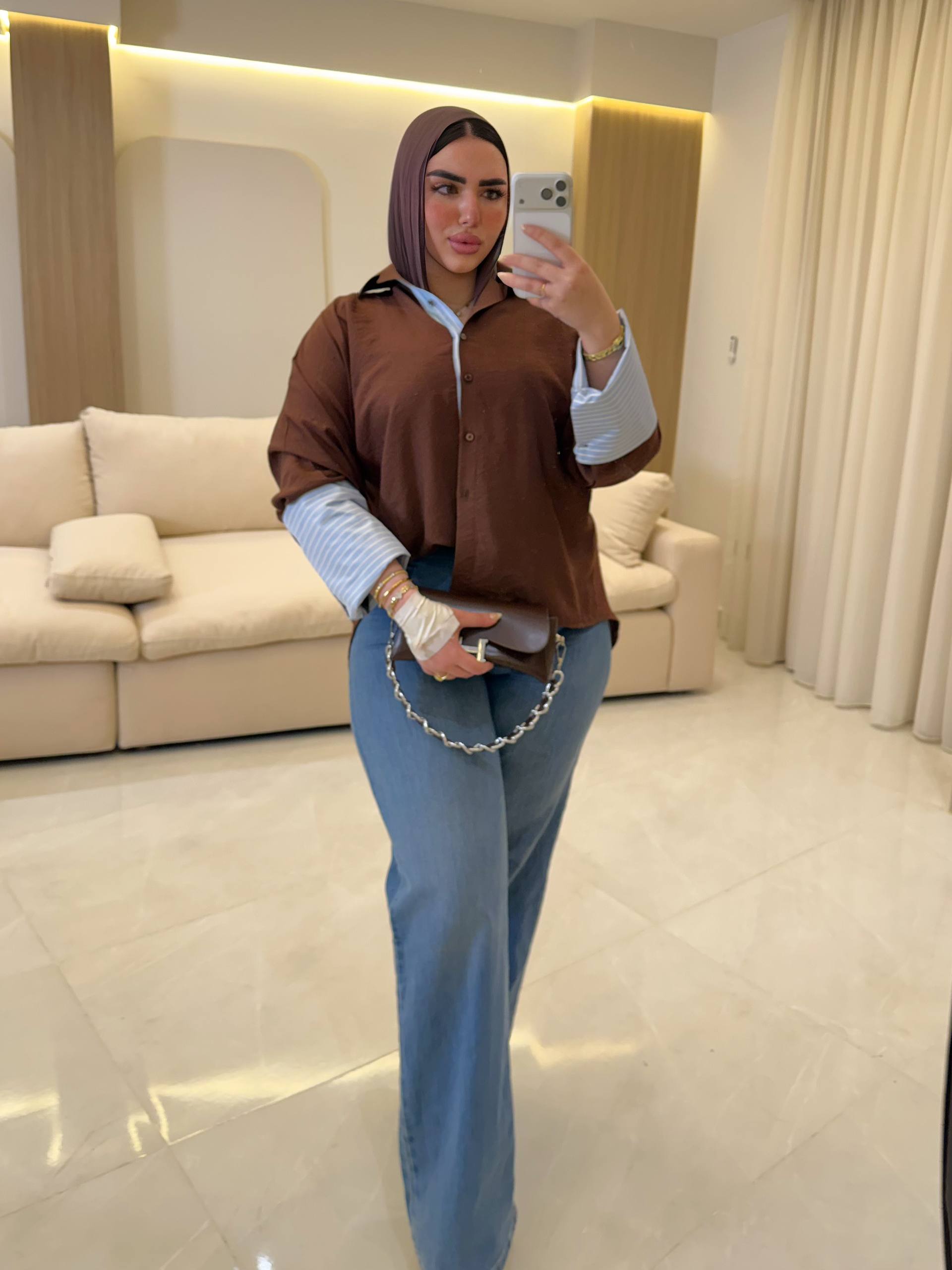Oversized Layered Two-Tone Shirt