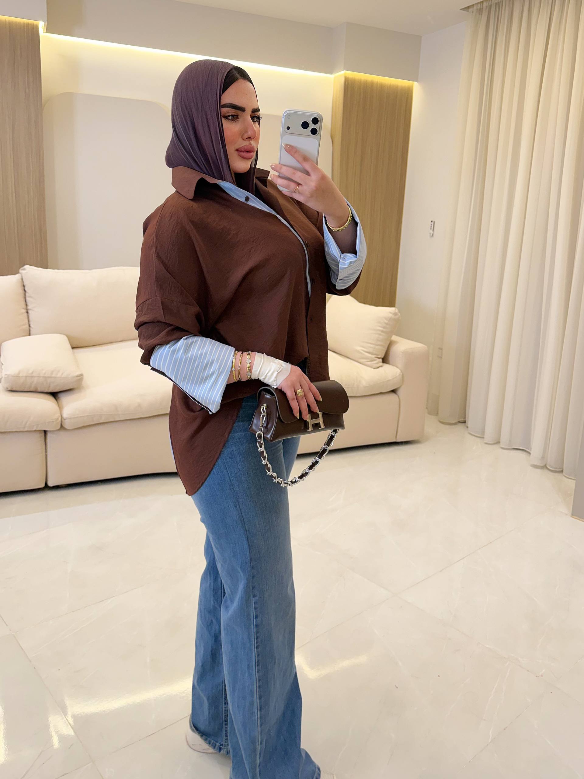 Oversized Layered Two-Tone Shirt