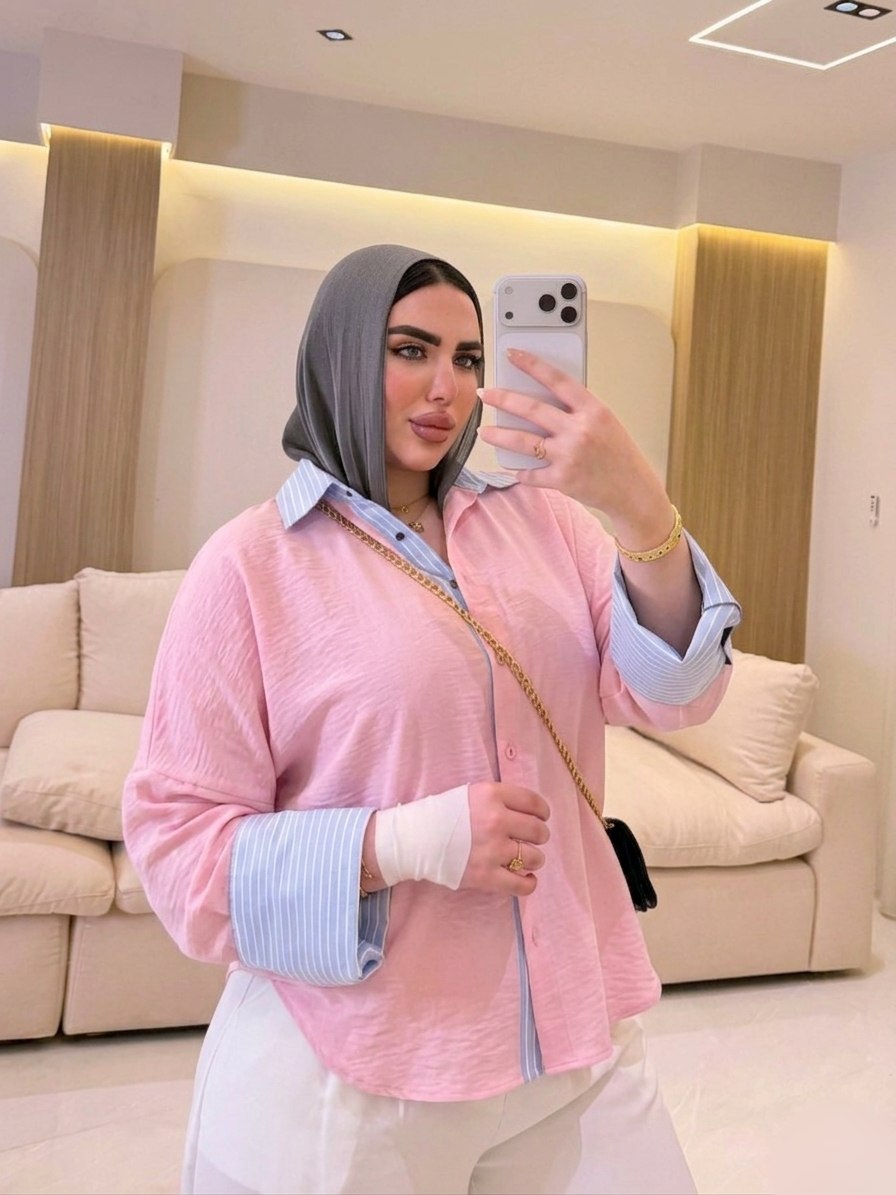 Oversized Layered Two-Tone Shirt