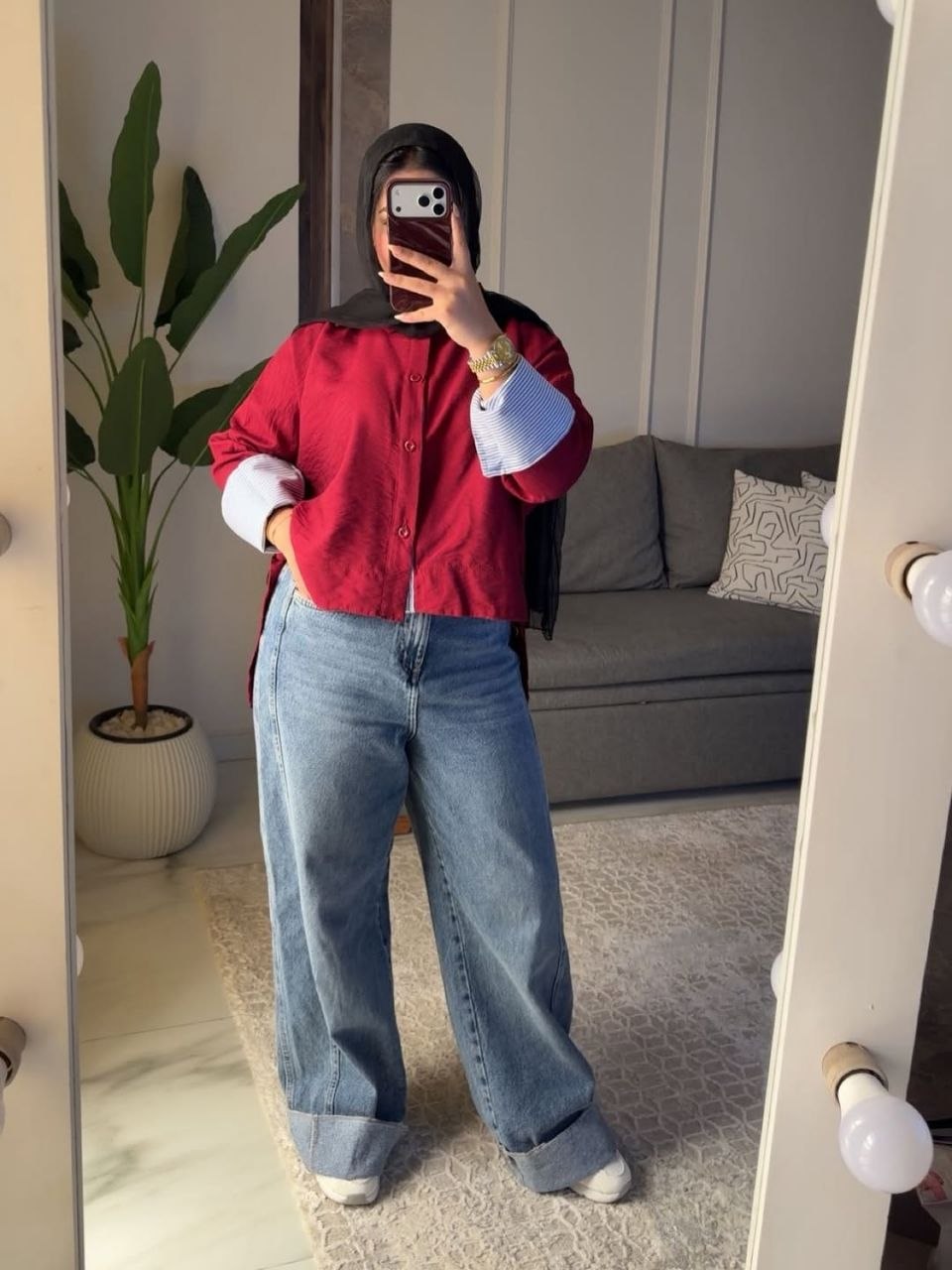 Oversized Layered Two-Tone Shirt