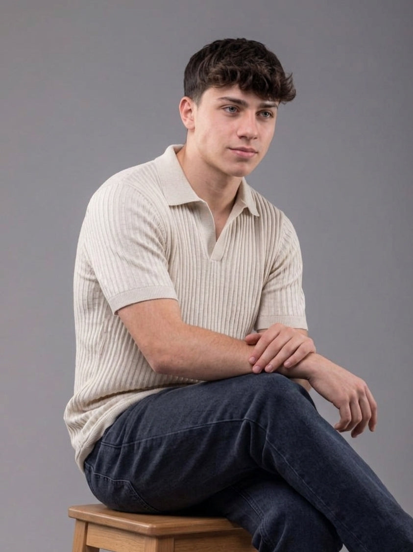 Luxury knit Polo -Semi