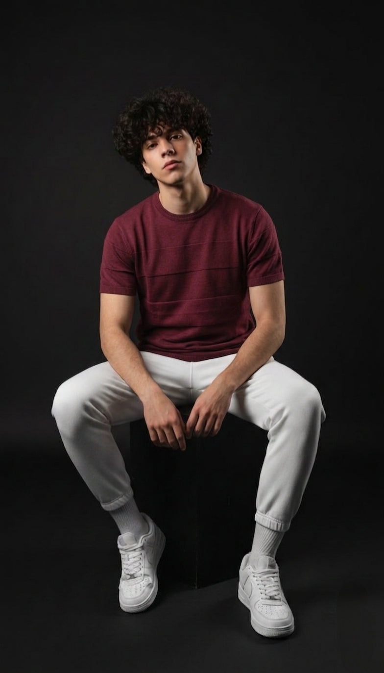 Premium knitted t-shirt -Jovan