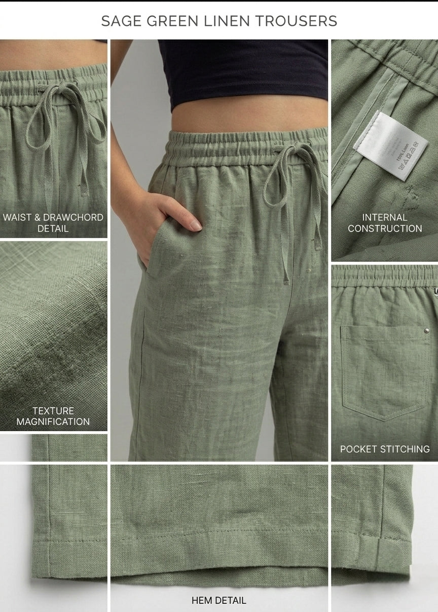 Linen Wide-Leg Trousers