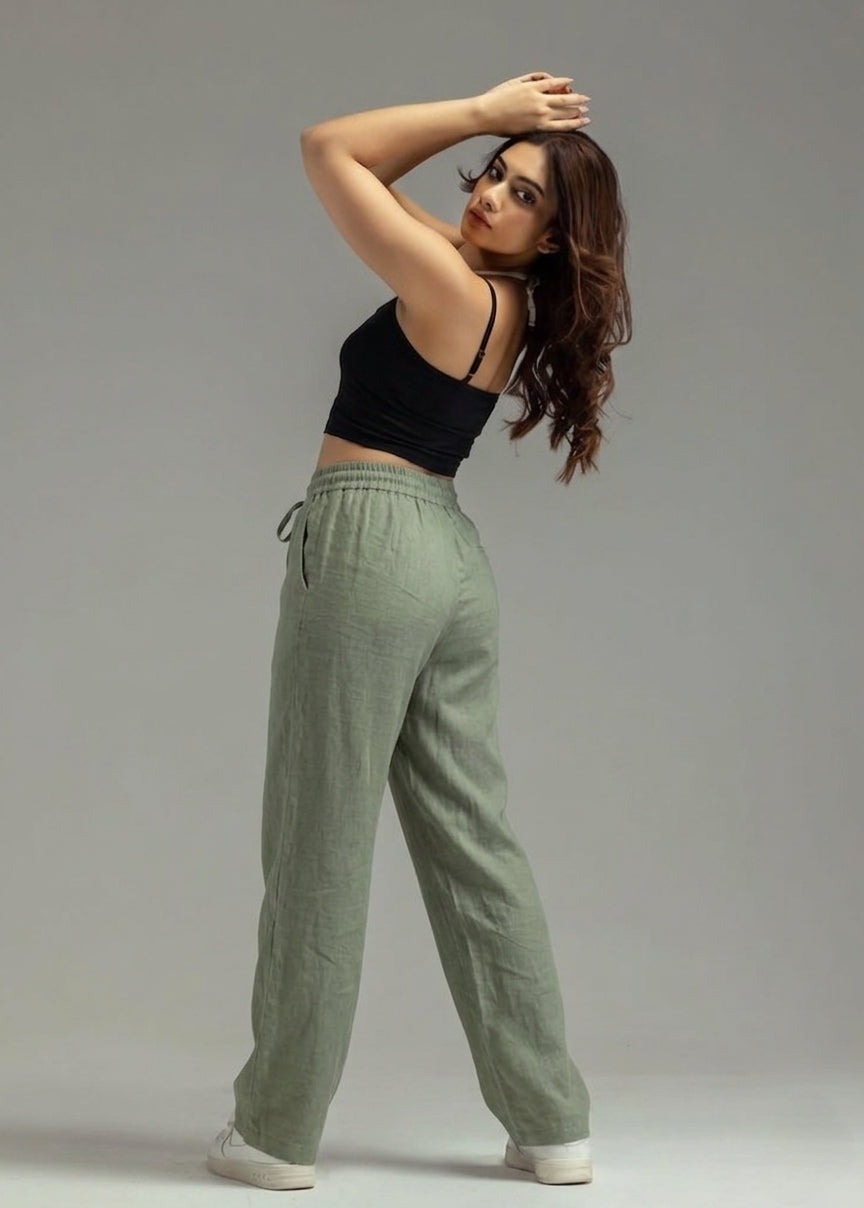 Linen Wide-Leg Trousers