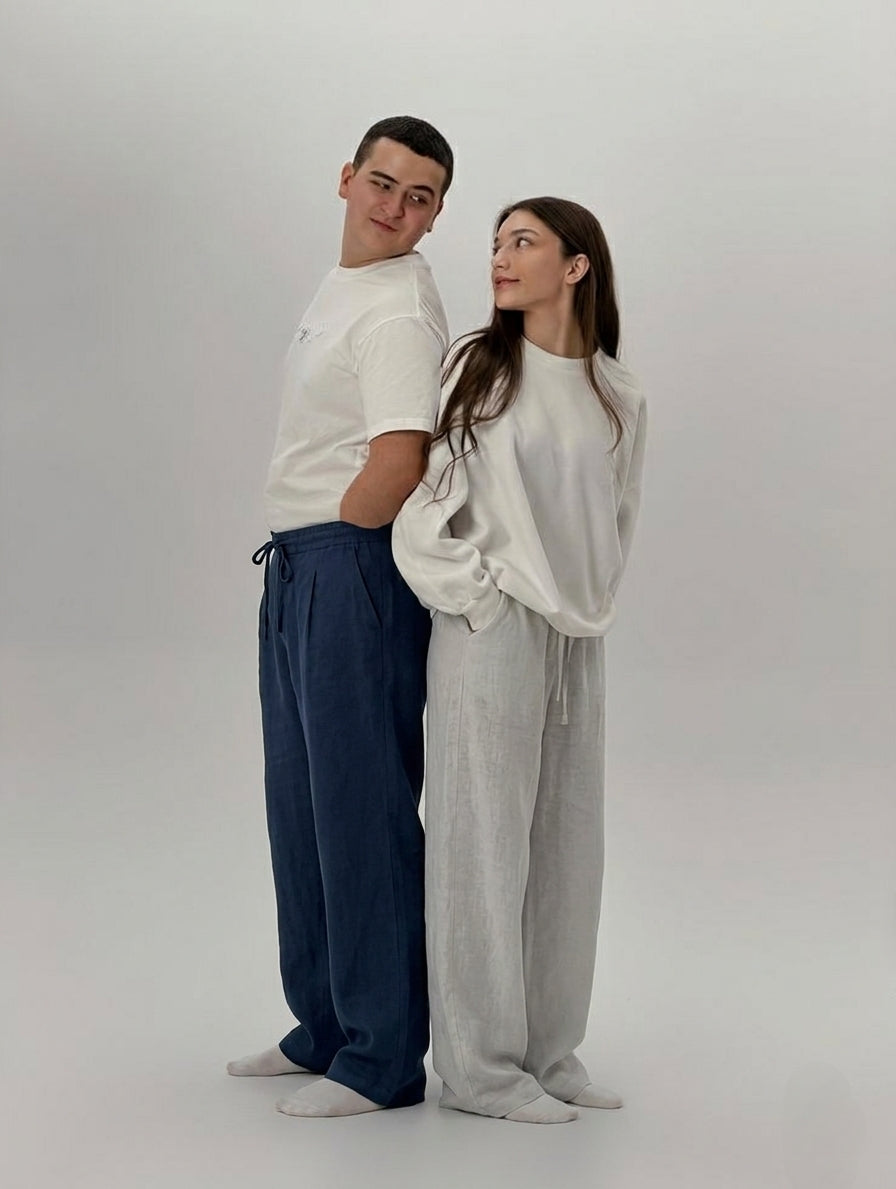 Linen Wide-Leg Trousers