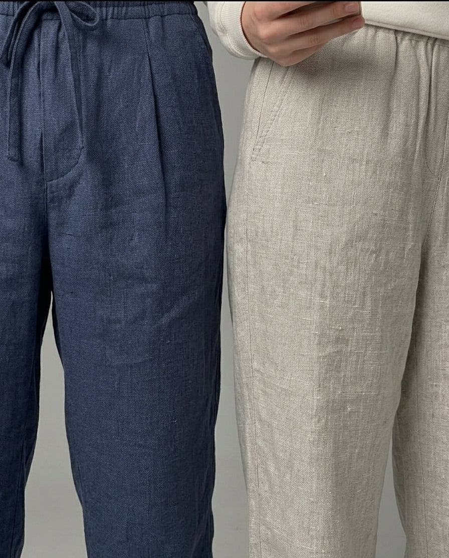 Linen Wide-Leg Trousers