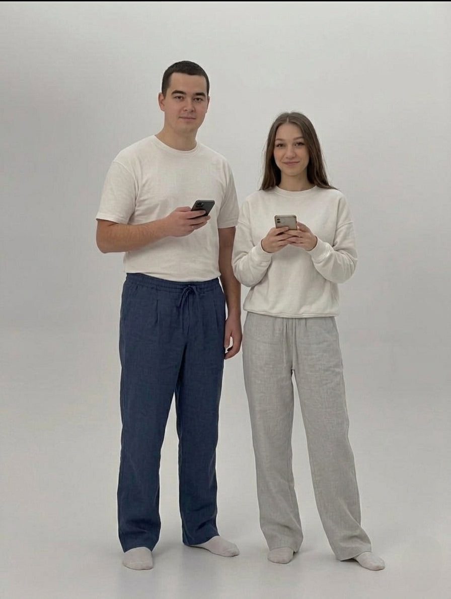 Linen Wide-Leg Trousers