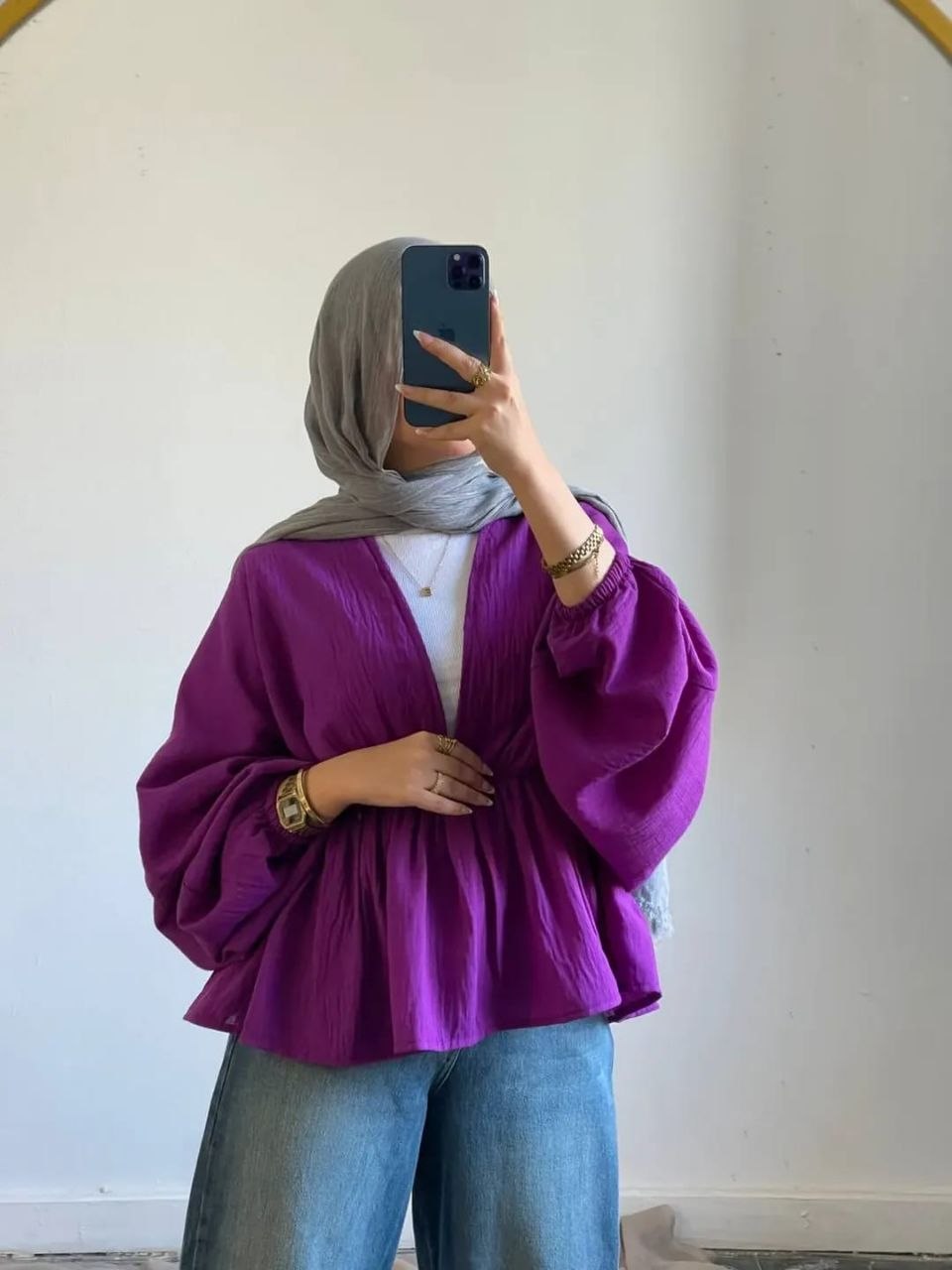 V-Neck Peplum Blouse-tala